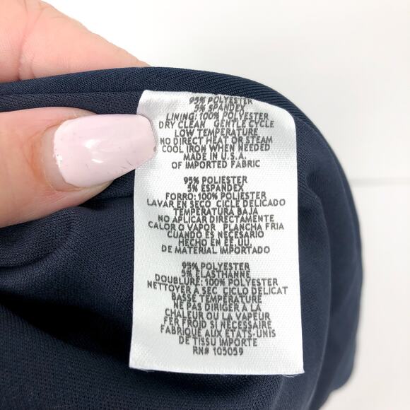 XSCAPE Women's Ruched Scuba Ruffle Gown Size 8 Midnight Blue 3/4 Sleeves NWT - Picture 9 of 10